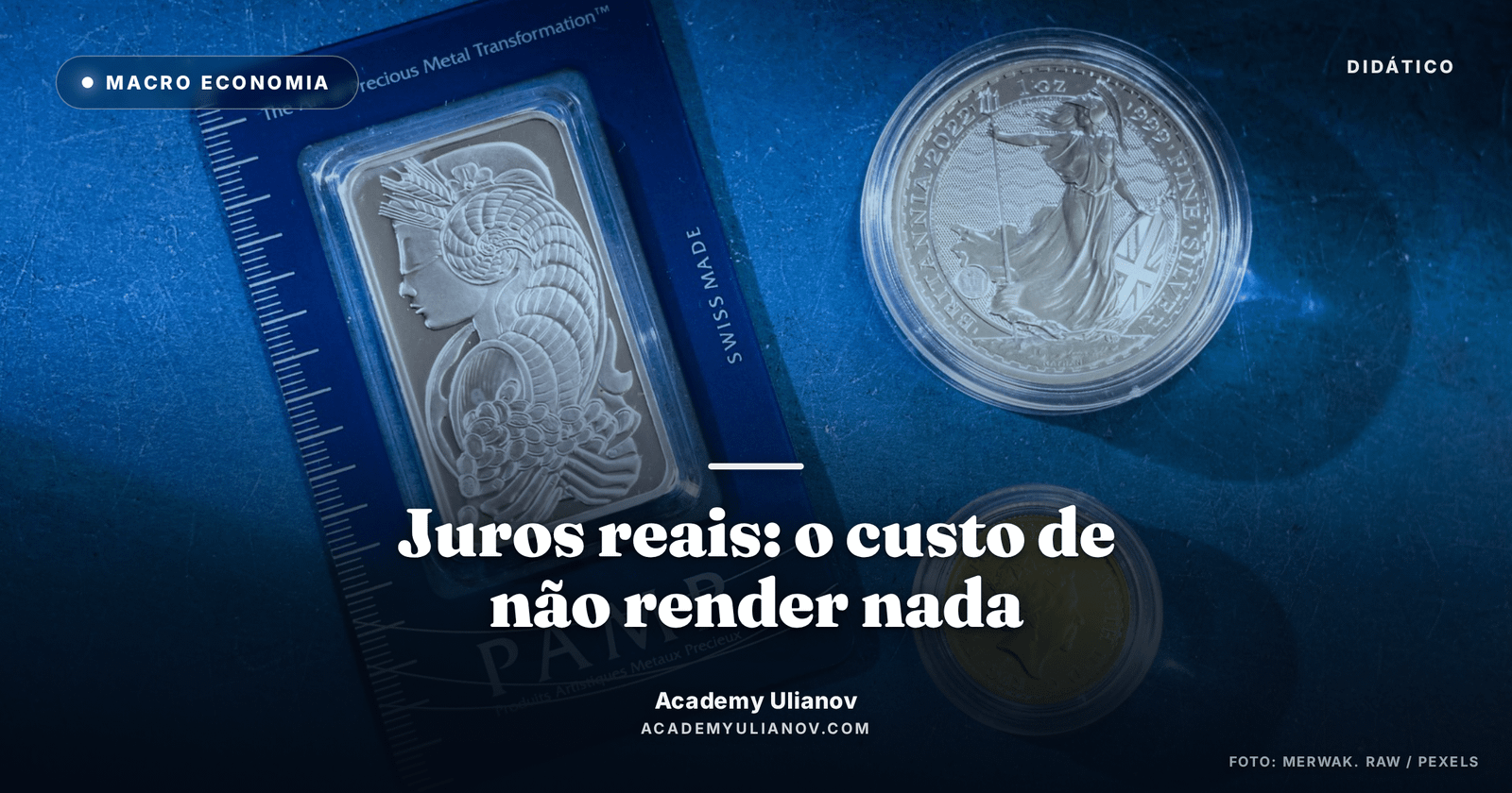 Academy Ulianov — Juros reais: o custo de guardar ouro e Bitcoin · Foto: merwak. raw / Pexels