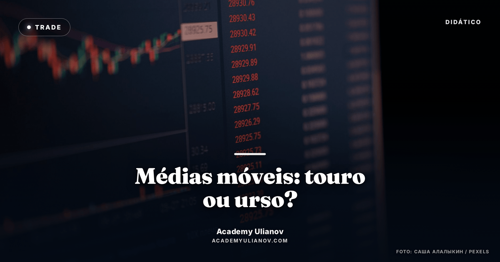 Academy Ulianov — Médias móveis: a linha que separa touro de urso · Foto: Саша Алалыкин / Pexels