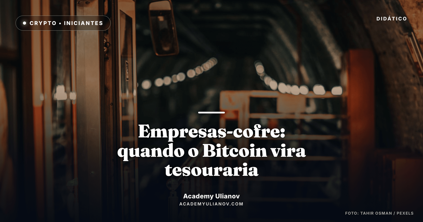 Academy Ulianov — Empresas-cofre: quando o Bitcoin vira tesouraria · Foto: Tahir Osman / Pexels