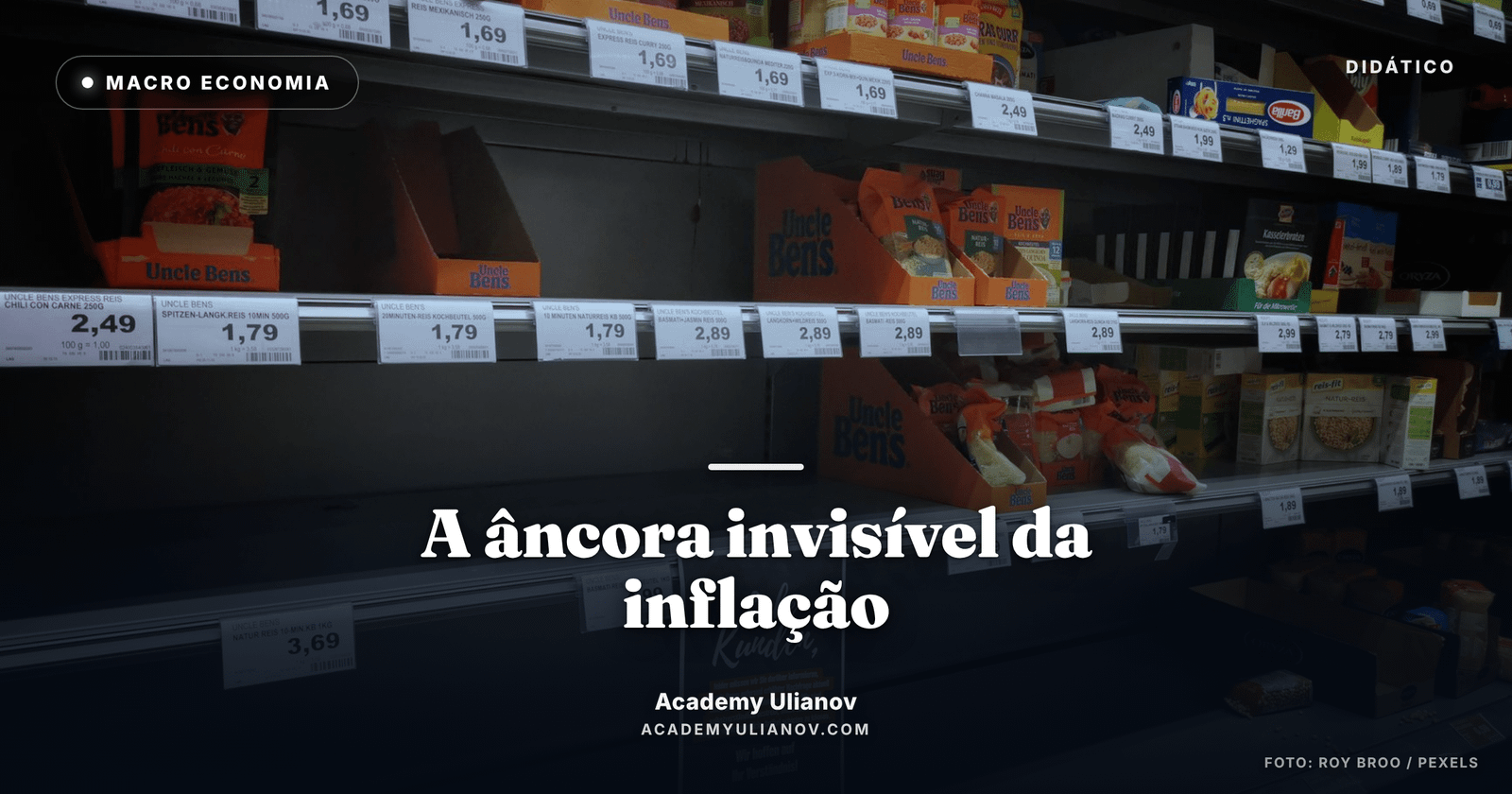 Academy Ulianov — A âncora invisível: a inflação que o mercado precifica · Foto: Roy Broo / Pexels