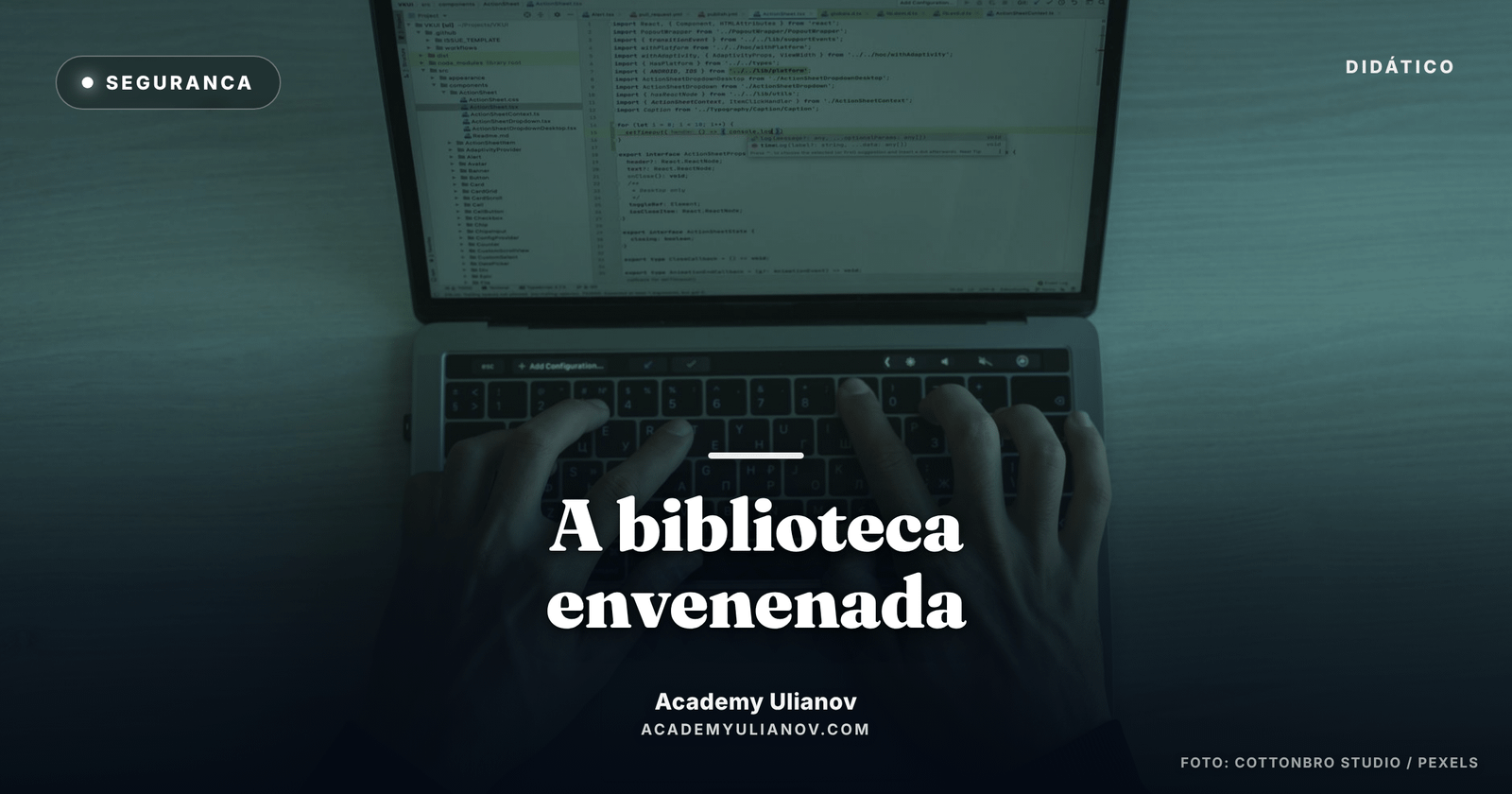 Academy Ulianov — A biblioteca envenenada: o golpe que mora no seu código · Foto: cottonbro studio / Pexels