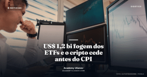 Academy Ulianov — US$ 1,2 bi fogem dos ETFs e o cripto cede antes do CPI · Foto: AlphaTradeZone / Pexels